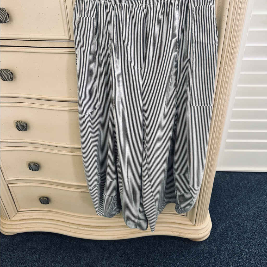 Striped Wide Leg Pants Seersucker